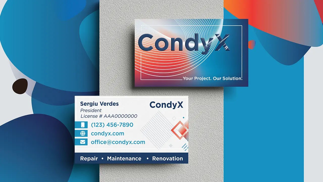 CondyX business card design.